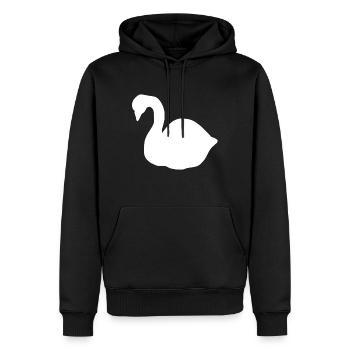 cygne symbole cygnes animal oiseau - Sweat à capuche Premium bio Homme - noir - Devant - Nico (187cm)