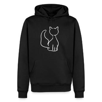 katze tier symbol - Männer Premium Bio Hoodie - Schwarz - Vorne - Nico (187cm)