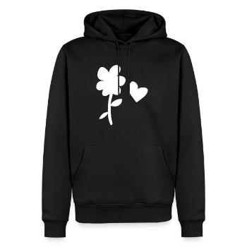 fleur symbole nature plante coeur amour - Sweat à capuche Premium bio Homme - noir - Devant - Nico (187cm)