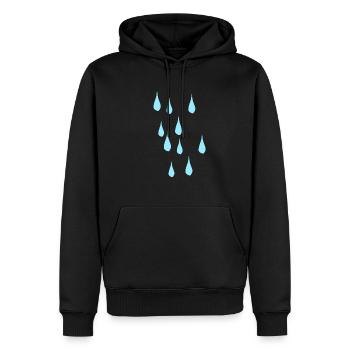 Larmes Eau Pluie Larmes Météo Bleu - Sweat à capuche Premium bio Homme - noir - Devant - Nico (187cm)