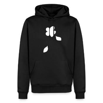 Fleur, Plante, Symbole, Nature, Feuilles, Feuille - Sweat à capuche Premium bio Homme - noir - Devant - Nico (187cm)