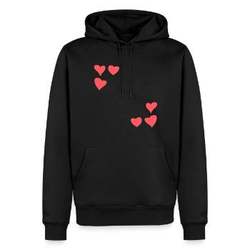 Hearts Pattern Frame Symbol Heart Love Red - Men’s Premium Organic Hoodie - black - Front - Nico (187cm)