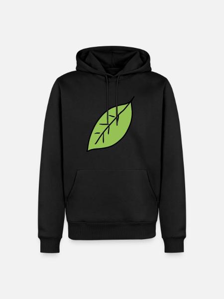 blatt symbol form blätter natur grün - Männer Premium Bio Hoodie - Schwarz