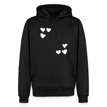 herzen muster rahmen symbol herz liebe - Männer Premium Bio Hoodie - Schwarz - Vorne - Nico (187cm)