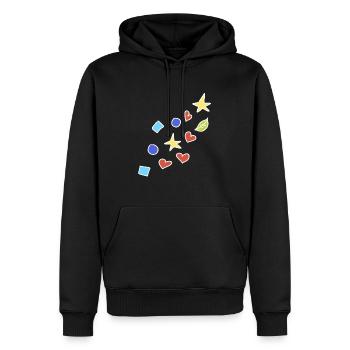 Shapes Icons Colorful Heart Star Circle Square Leaf - Men’s Premium Organic Hoodie - black - Front - Nico (187cm)