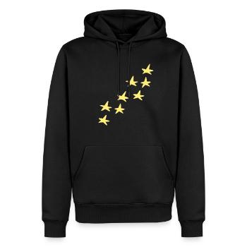 sterne muster gelb stern symbol form - Männer Premium Bio Hoodie - Schwarz - Vorne - Nico (187cm)