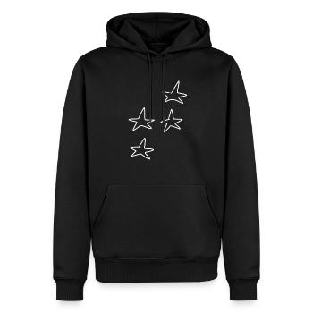 vier sterne stern symbol form muster - Männer Premium Bio Hoodie - Schwarz - Vorne - Nico (187cm)