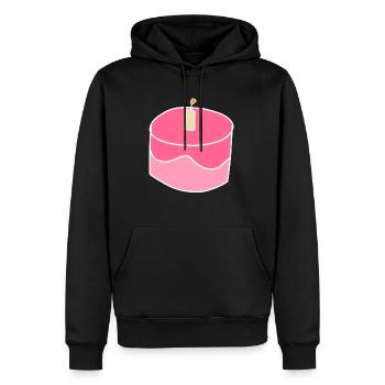 gâteau symbole fraise gâteau alimentaire - Sweat à capuche Premium bio Homme - noir - Devant - Nico (187cm)