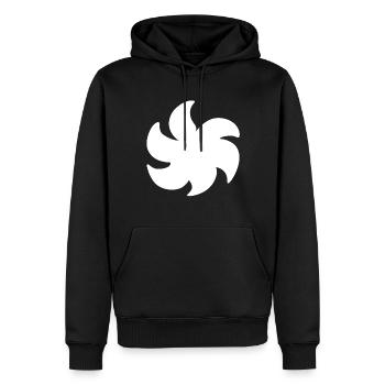 Planteform Symbol Symbol Blomst - Herre Premium økologisk hoodie - sort - Foran - Nico (187cm)