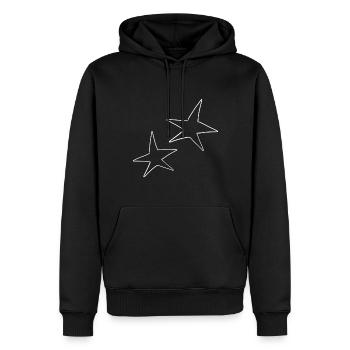 Star Symbol Shape Two Stars - Men’s Premium Organic Hoodie - black - Front - Nico (187cm)