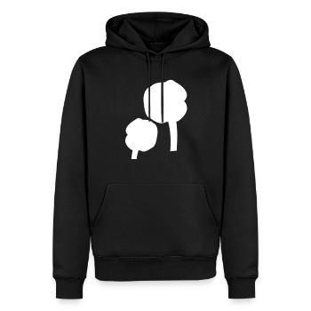 Deux Roses Fleur Forme Fleur - Sweat à capuche Premium bio Homme - noir - Devant - Nico (187cm)