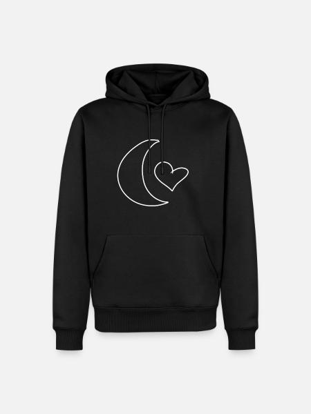 moon symbol shape heart - Men’s Premium Organic Hoodie - black