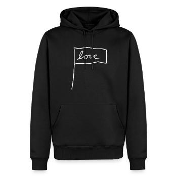 Drapeau Symbole Forme Amour - Sweat à capuche Premium bio Homme - noir - Devant - Nico (187cm)