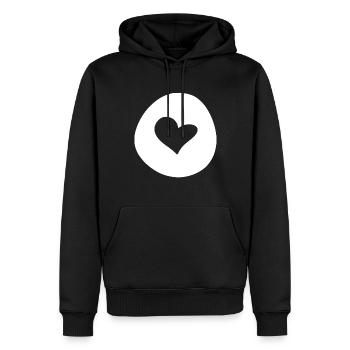 herz form kreis symbol liebe - Männer Premium Bio Hoodie - Schwarz - Vorne - Nico (187cm)