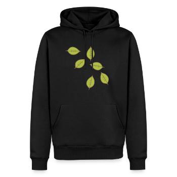 feuille vert motif feuilles icône forme nature - Sweat à capuche Premium bio Homme - noir - Devant - Nico (187cm)