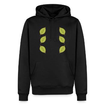 Motif Feuille Feuilles Cadre Nature - Sweat à capuche Premium bio Homme - noir - Devant - Nico (187cm)