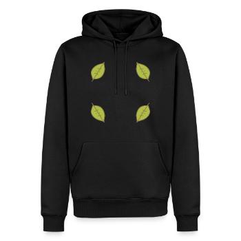 Feuille Feuilles Cadre Vert Forme Nature - Sweat à capuche Premium bio Homme - noir - Devant - Nico (187cm)