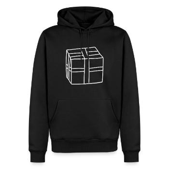 geschenk symbol schachtel - Männer Premium Bio Hoodie - Schwarz - Vorne - Nico (187cm)