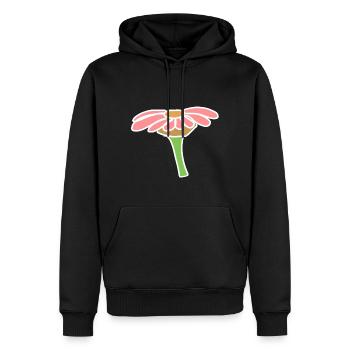 Flower icon page pink plant - Men’s Premium Organic Hoodie - black - Front - Nico (187cm)