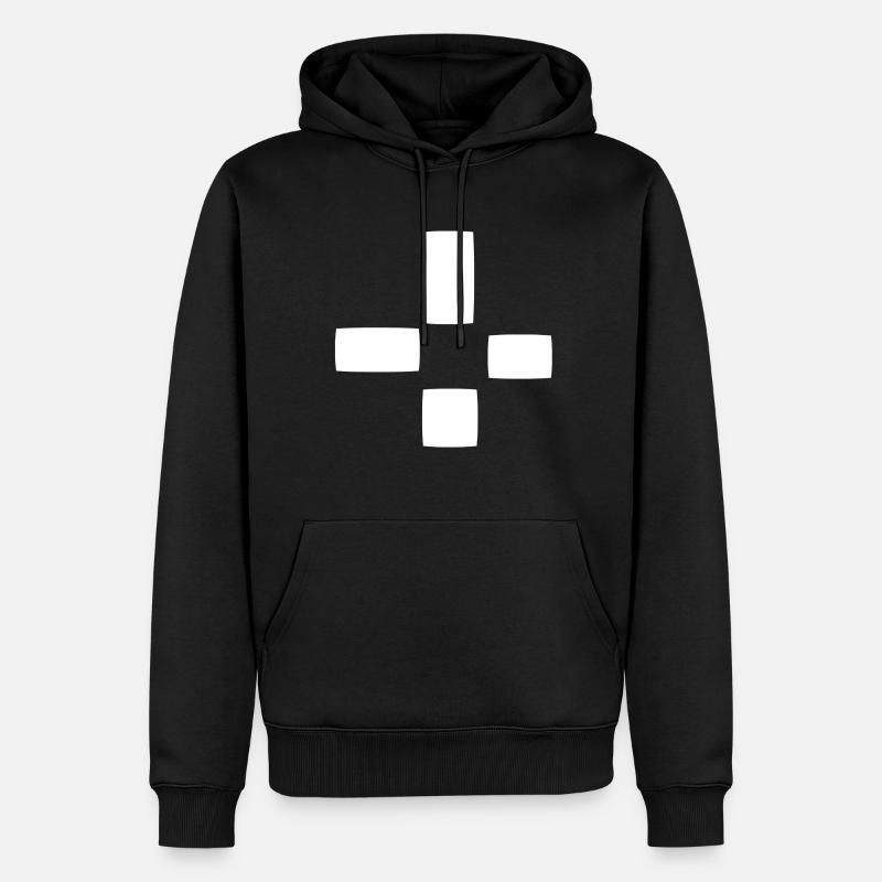 Motif carré quatre formes forme - Sweat à capuche Premium bio Homme - noir