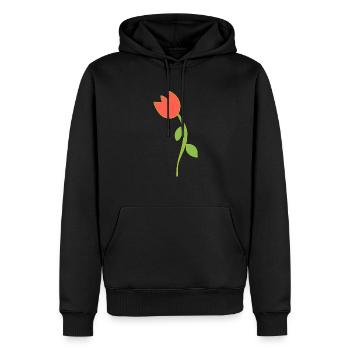 Flower symbol blossom plant red rose - Men’s Premium Organic Hoodie - black - Front - Nico (187cm)