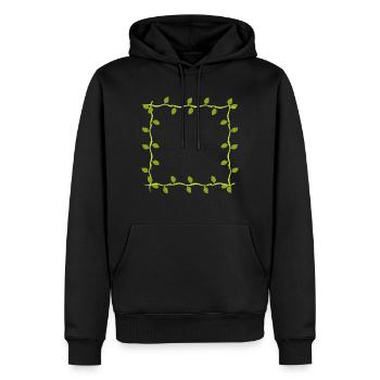 Feuille de cadre Nature à quatre feuilles Line - Sweat à capuche Premium bio Homme - noir - Devant - Nico (187cm)