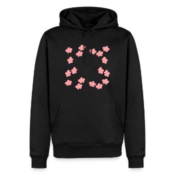 blumen blüte pflanze rosa rahmen form - Männer Premium Bio Hoodie - Schwarz - Vorne - Nico (187cm)