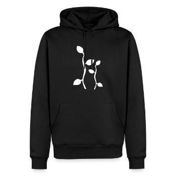 Les feuilles de feuilles bordent les plantes de la branche naturelle - Sweat à capuche Premium bio Homme - noir - Devant - Nico (187cm)