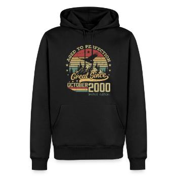 24 years Old Aged to Perfection born: October 2000 - Men’s Premium Organic Hoodie - black - Front - Nico (187cm)