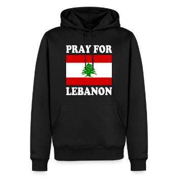 Pray for lebanon - Sweat à capuche Premium bio Homme - noir - Devant - Nico (187cm)
