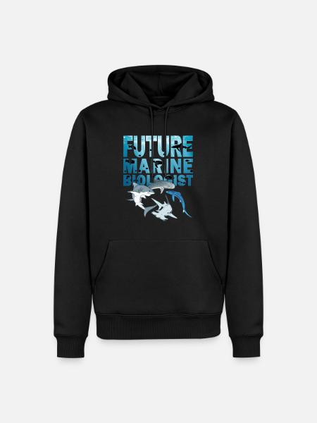 Future Marine Biologist Haiarten - Männer Premium Bio Hoodie - Schwarz