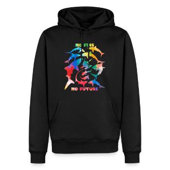 No fins no future Regenbogenfarben - Männer Premium Bio Hoodie - Schwarz - Vorne - Nico (187cm)