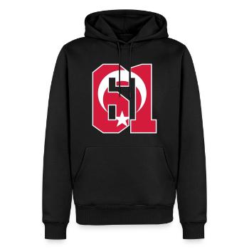 Trabzon 61 Türkei Flagge - Männer Premium Bio Hoodie - Schwarz - Vorne - Nico (187cm)