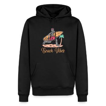 Strand Vibes Skelett Palmen, Urlaub, Strand - Männer Premium Bio Hoodie - Schwarz - Vorne - Nico (187cm)