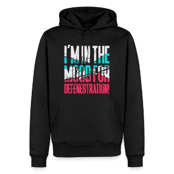 Stimmung für Fenstersturz - Männer Premium Bio Hoodie - Schwarz - Vorne - Nico (187cm)