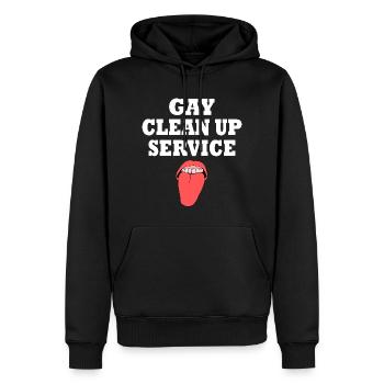 Gay clean up service - Männer Premium Bio Hoodie - Schwarz - Vorne - Nico (187cm)