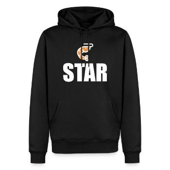 Crevette étoilée blanche - Sweat à capuche Premium bio Homme - noir - Devant - Nico (187cm)