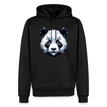 Panda Porträt Geometrie Polygon Kunststil - Männer Premium Bio Hoodie - Schwarz - Vorne - Nico (187cm)