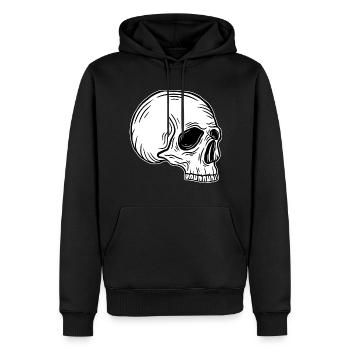 Skull Skeleton Skull Horror Cadeau d’Halloween - Sweat à capuche Premium bio Homme - noir - Devant - Nico (187cm)