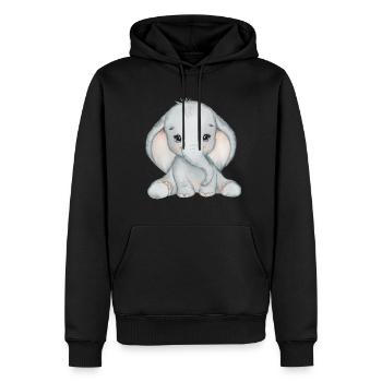 Elephant Family Mama Baby T-Shirt - Men’s Premium Organic Hoodie - black - Front - Nico (187cm)