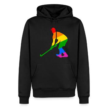 LGBTQ Feldhockeyspieler - Männer Premium Bio Hoodie - Schwarz - Vorne - Nico (187cm)