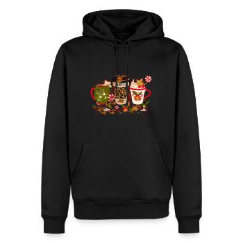 Weihnachtskaffee, Weihnachtsfeier, Weihnachtsstimmung - Männer Premium Bio Hoodie - Schwarz - Vorne - Nico (187cm)