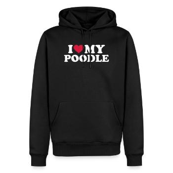 caniche - Sweat à capuche Premium bio Homme - noir - Devant - Nico (187cm)