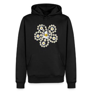 marguerites fleurs florales florales - Sweat à capuche Premium bio Homme - noir - Devant - Nico (187cm)