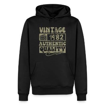 Authentisch 1982 Jahrgang 1982 - Jahrgang 1982 Retro - Männer Premium Bio Hoodie - Schwarz - Vorne - Nico (187cm)