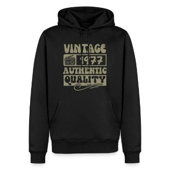 Authentisch 1977 Jahrgang 1977 - Jahrgang 1977 Retro - Männer Premium Bio Hoodie - Schwarz - Vorne - Nico (187cm)