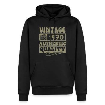 Authentic 1970 Millésime 1970 - Vintage 1970 Rétro - Sweat à capuche Premium bio Homme - noir - Devant - Nico (187cm)