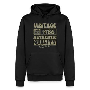 Authentic 1986 Millésime 1986 - Vintage 1986 Rétro - Sweat à capuche Premium bio Homme - noir - Devant - Nico (187cm)