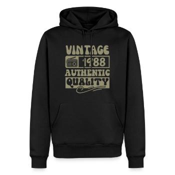 Authentisch 1988 Jahrgang 1988 - Jahrgang 1988 Retro - Männer Premium Bio Hoodie - Schwarz - Vorne - Nico (187cm)