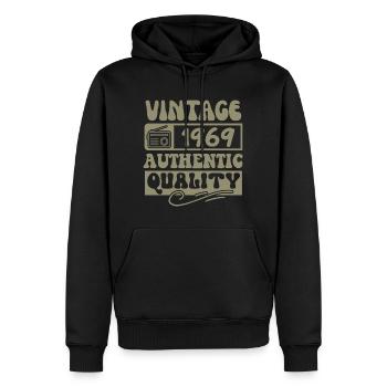 Authentic 1969 Millésime 1969 - Vintage 1969 Rétro - Sweat à capuche Premium bio Homme - noir - Devant - Nico (187cm)